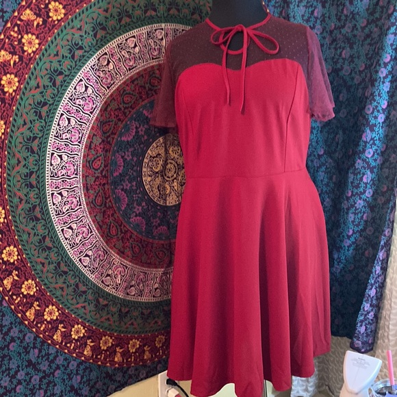Size XXXXL Red Fit & Flare Dress w Pockets. No Name Brand. Never Worn. - Picture 2 of 10